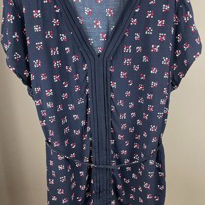 Tommy Hifiger flattering Navy Blue Blouse XL-XXL